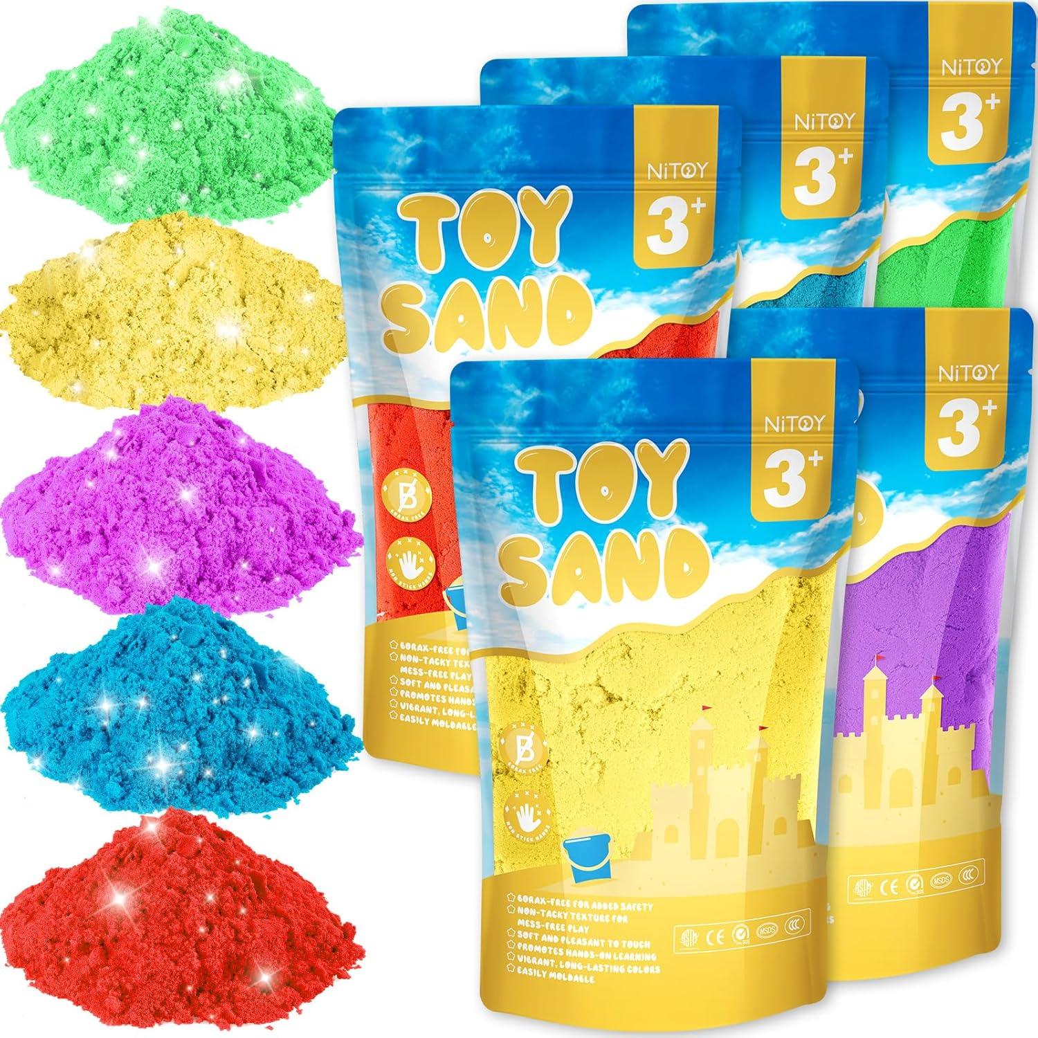 11lbs Multicolor Moldable Self-Sticking Play Sand for Kids