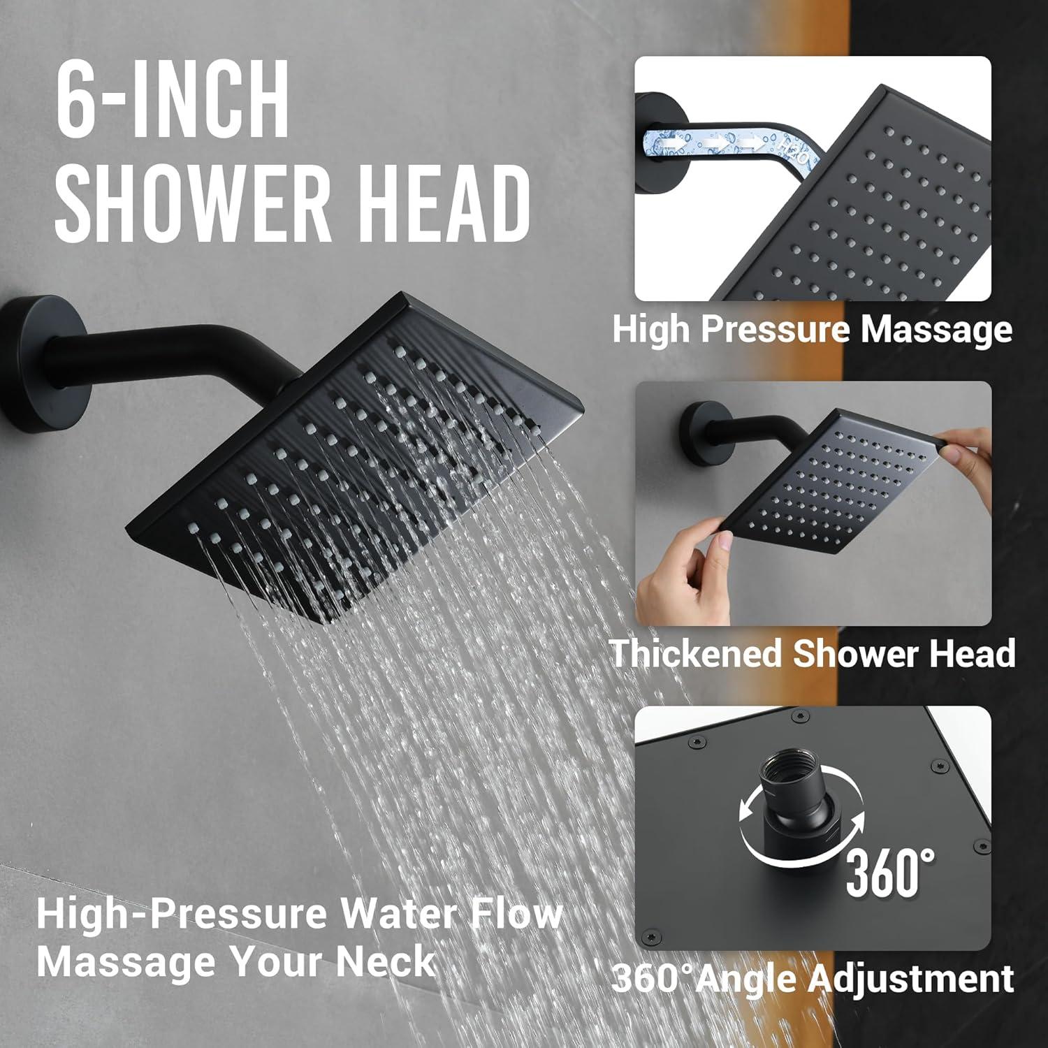 Rainfall Symphony 12inch 3-Function Dual Shower Head Thermostatic Shower System with 3 Sprays Handheld