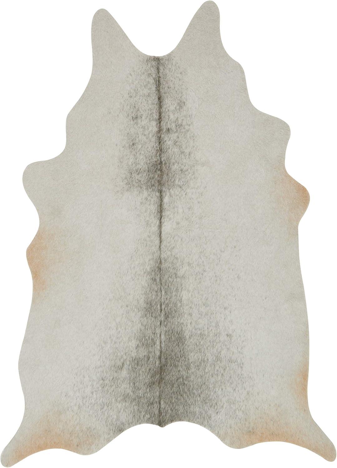 Grand Canyon Silver-Grey Cowhide-Inspired 5' x 6'6" Synthetic Rug