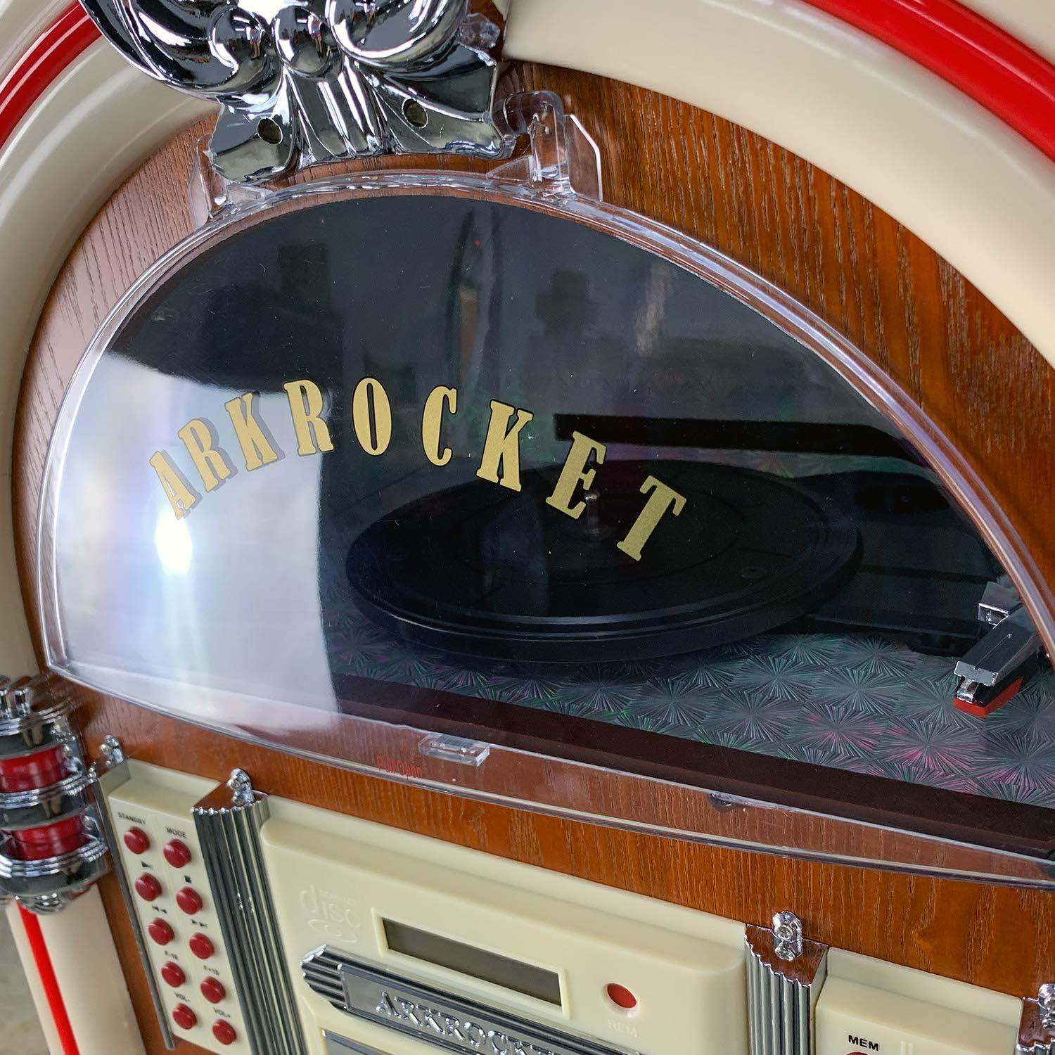 Arkrocket Taurus Jukebox Vinyl Record Player Bluetooth USB SD CD Player Radio Retro Turntable Classic Jukebox (Taurus - Classic)