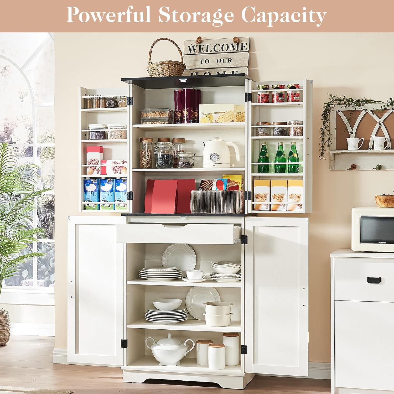 Gracie Oaks 72" Tall Farmhouse Kitchen Pantry