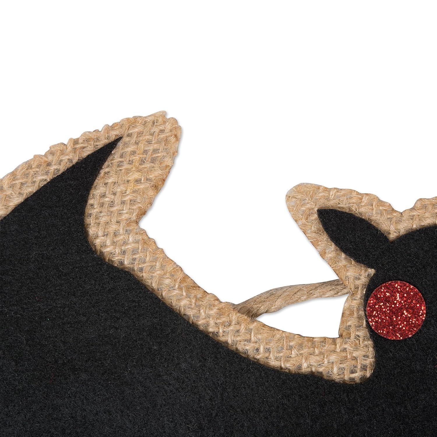 DII 4" Modern Fabric Halloween Bat Pumpkin Garland in Black/Orange