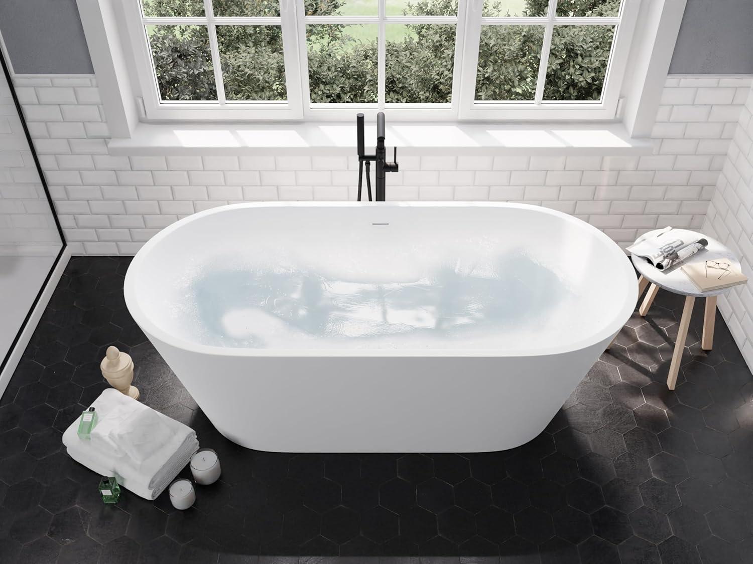 Alto 67'' x 30'' Freestanding Soaking Solid Surface Bathtub