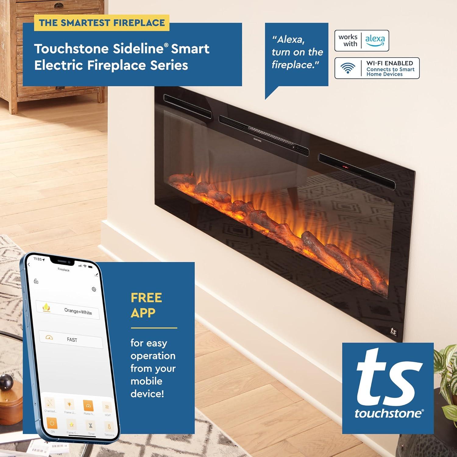 The Sideline by Touchstone - 45" Smart Electric Fireplace - WiFi Enabled