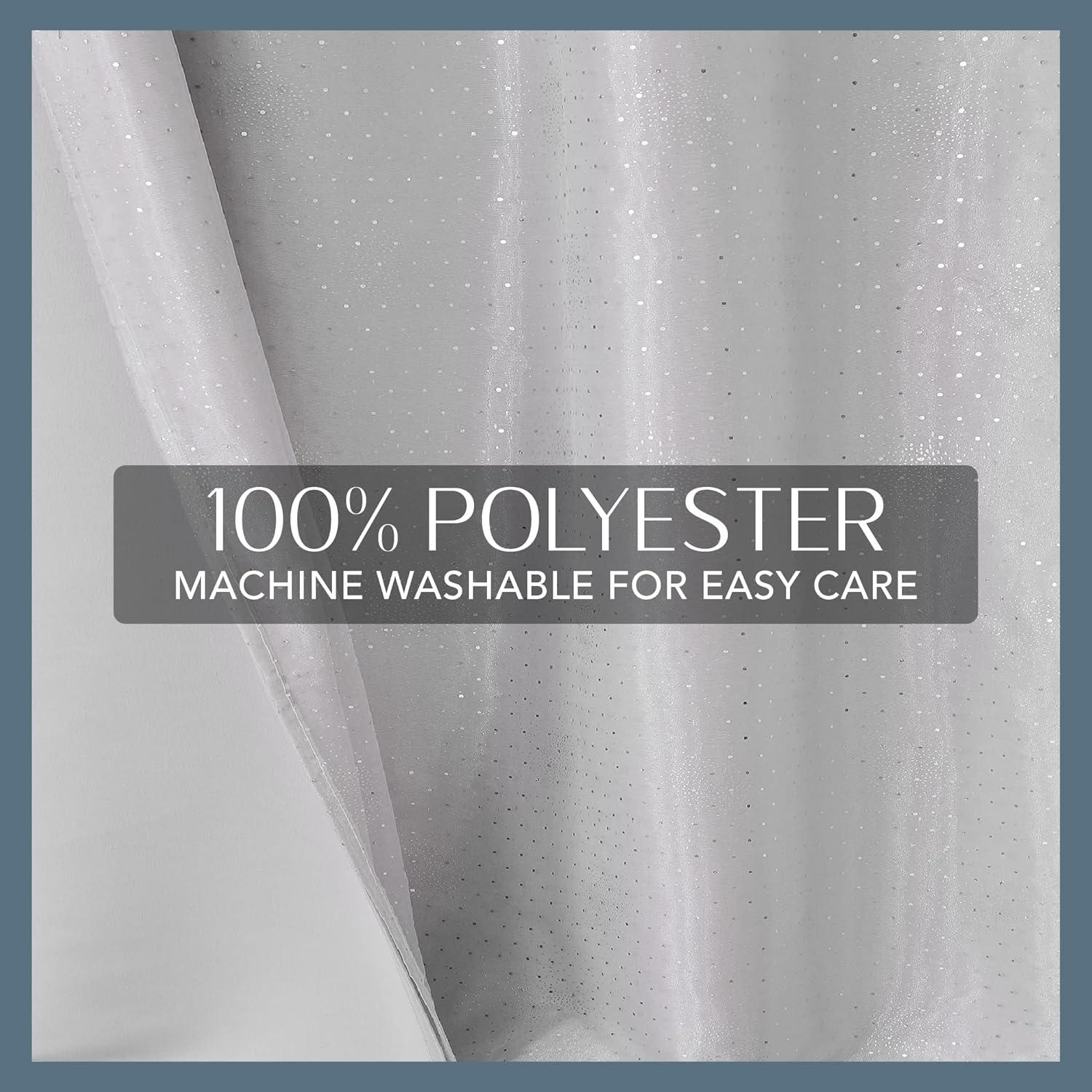 Aurora Kids Room Darkening Sheer Sparkle Overlay Single Curtain Panel - 52" x 63" - Pearl Gray - Elrene Home Fashions