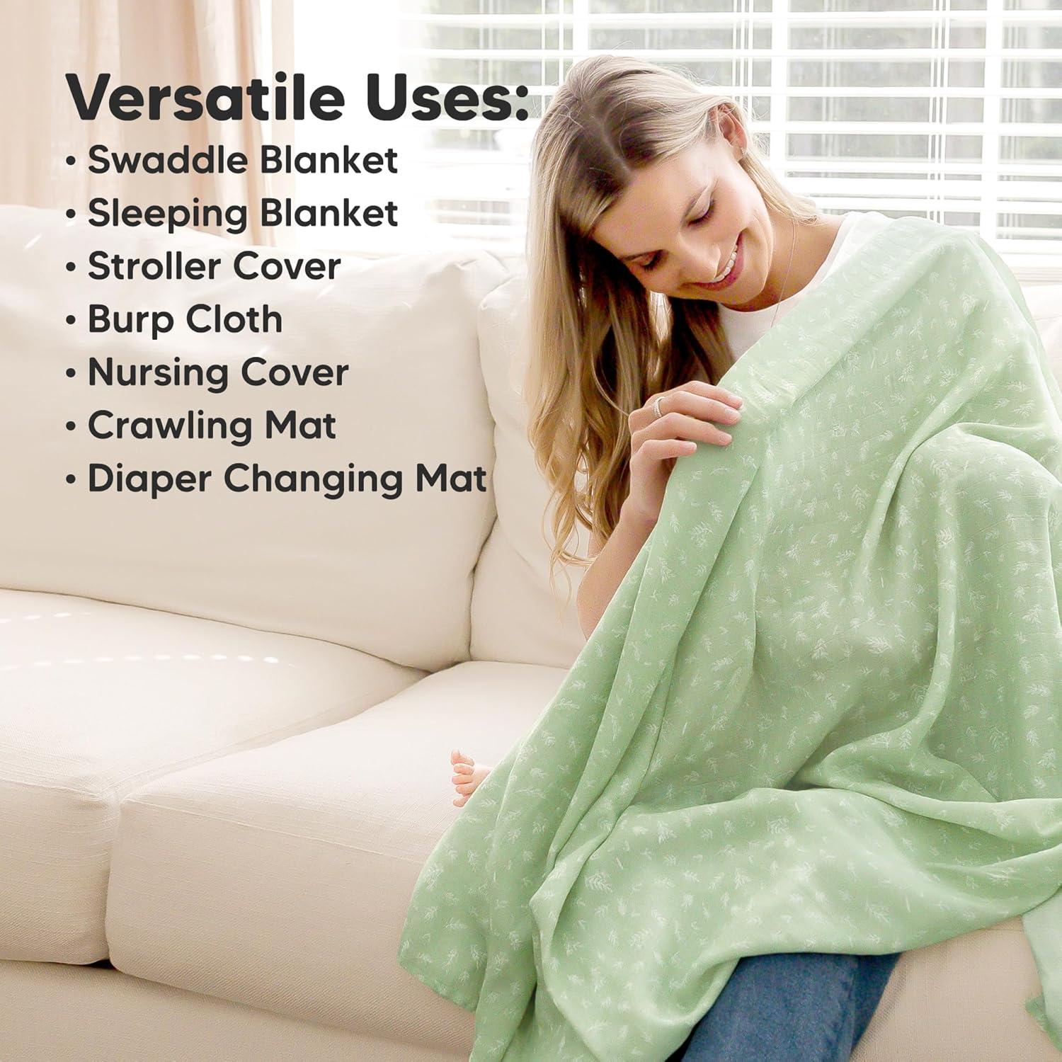 KeaBabies 4pk Muslin Swaddle Blankets for Baby Boys, Girls - Organic Baby Blankets, Swaddles for Newborns (Bloom)