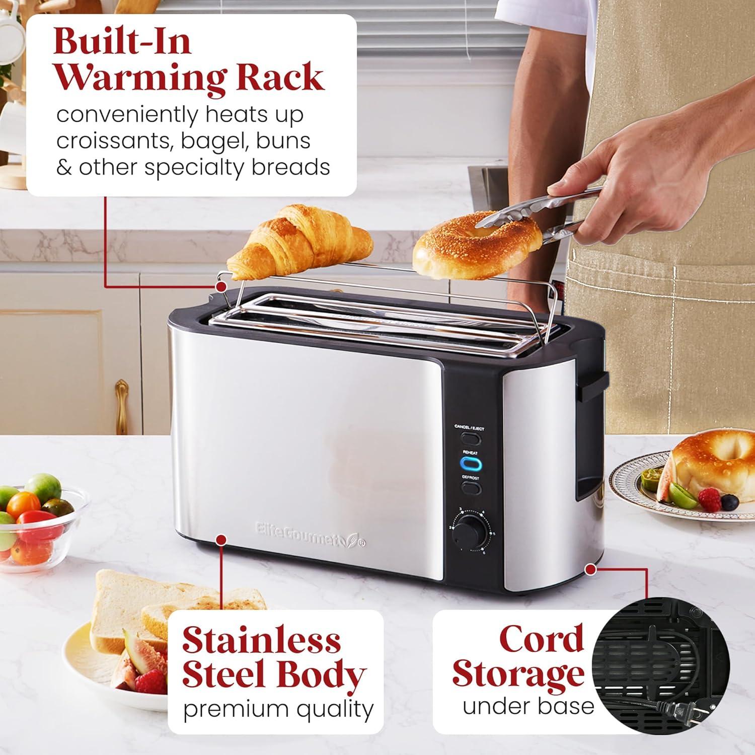 Elite Gourment ECT-3100 4 Slice Long Toaster