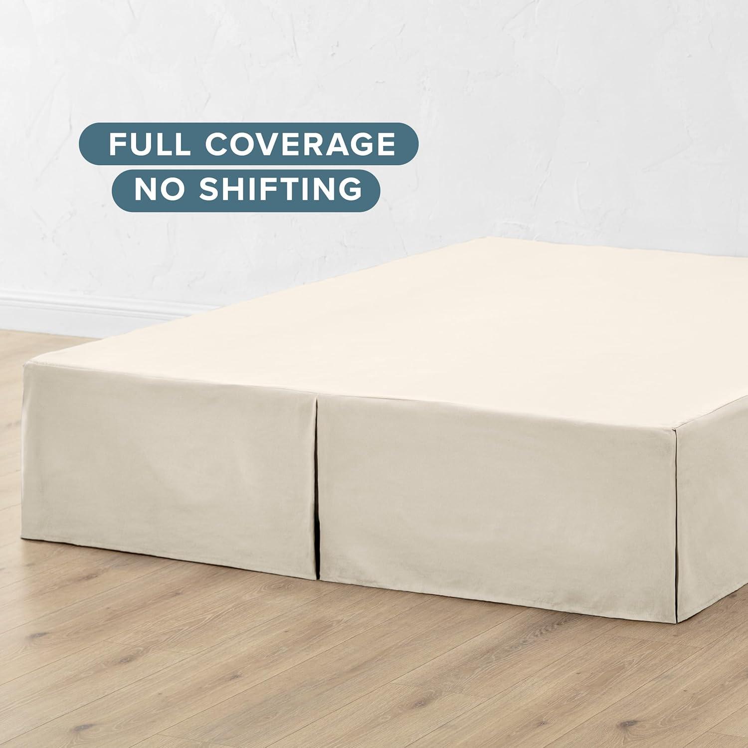Bare Home Tailored 15" Pleated Bed Skirt