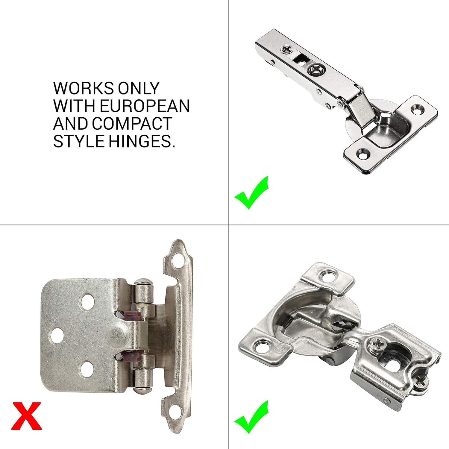25 Pack ZRQarq Hardware Soft Close Damper for Cabinet Doors/Compact/SoftClose Cabinet Adapter/Hardware/Hinge Polished Finish, SCD103