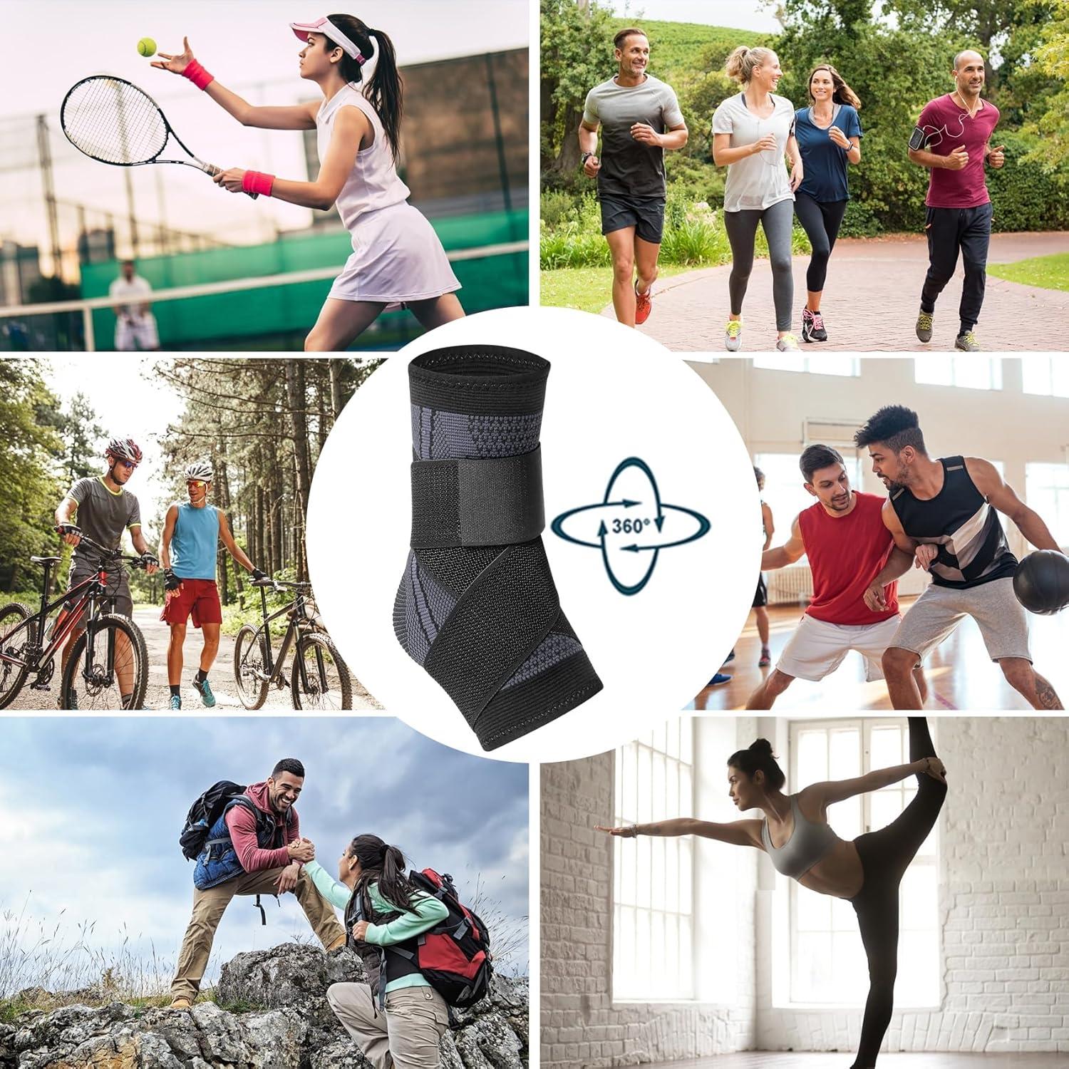 Heldig Ankle Braces, Adjustable Compression Ankle Support Men & Women, Strong Ankle Brace Sports Protection, Stabilize Ligaments-Eases Swelling and Sprained Ankle, One Size Fits allB