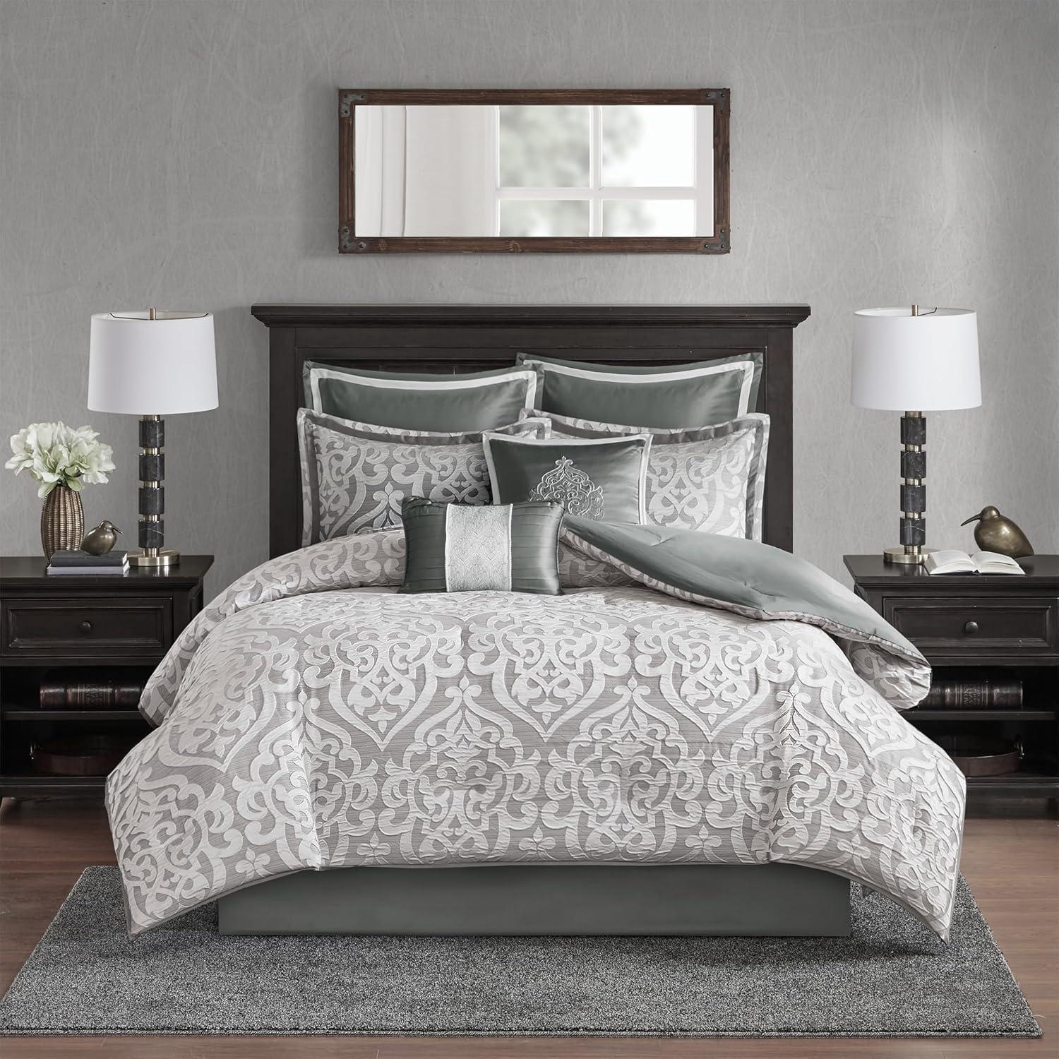 Madison Park Odette Jacquard 8 Piece Comforter Set