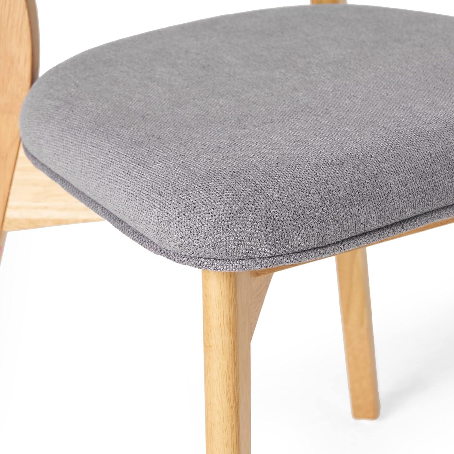 Molly Mid Century Modern Dining Chairs with Rubberwood Frame (Set of 2)