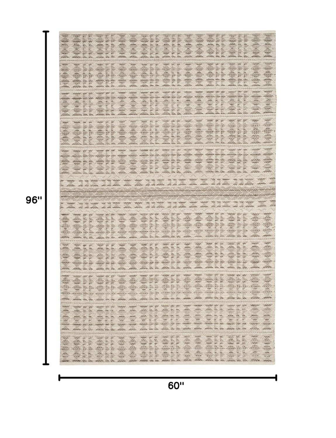 Kilim KLM350 Hand Woven Area Rug - Ivory/Light Grey - 5'x8' - Safavieh