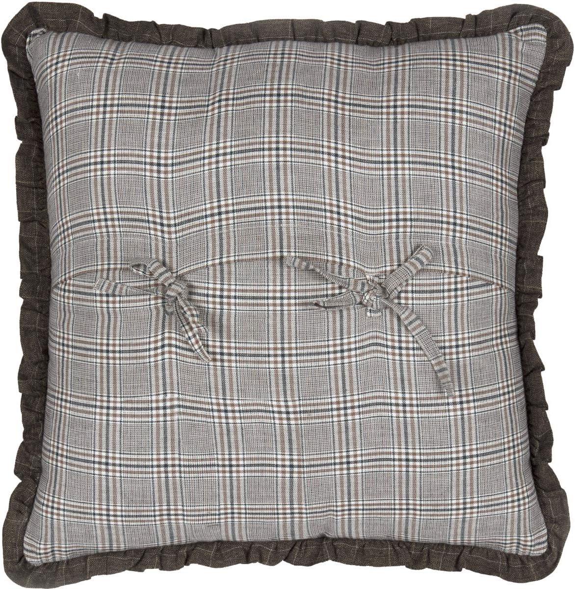 VHC Brands Rustic & Lodge Farmhouse Pillows & Throws-Rory Grey Patchwork 18" x 18" Pillow, 18x18