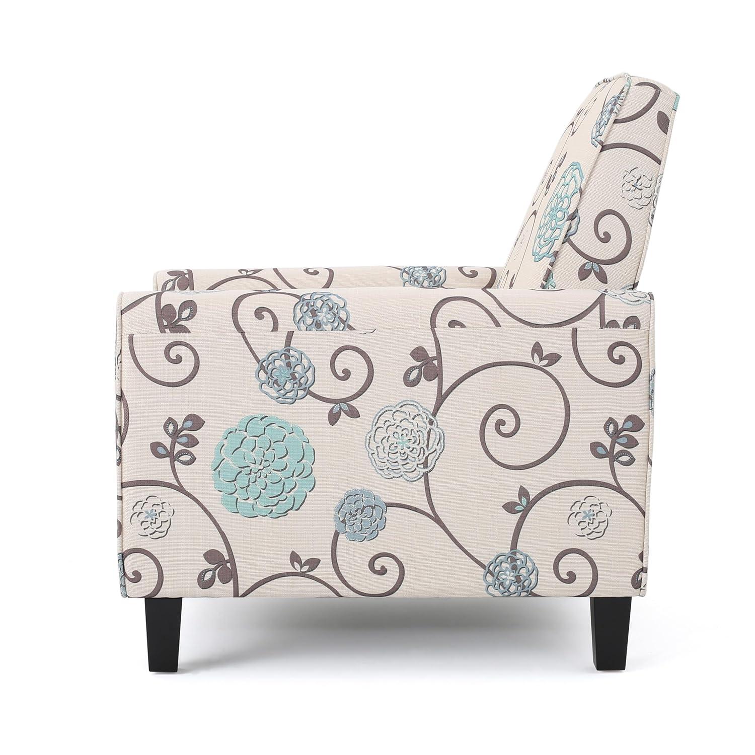 Darvis Fabric Recliner White - Christopher Knight Home: Petite Design, Tapered Legs, Piped Edges