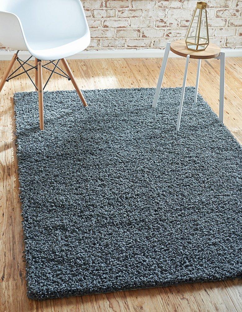 Unique Loom 4' 1 x 6' 1 Solid Shag Graphite Gray Area Rug
