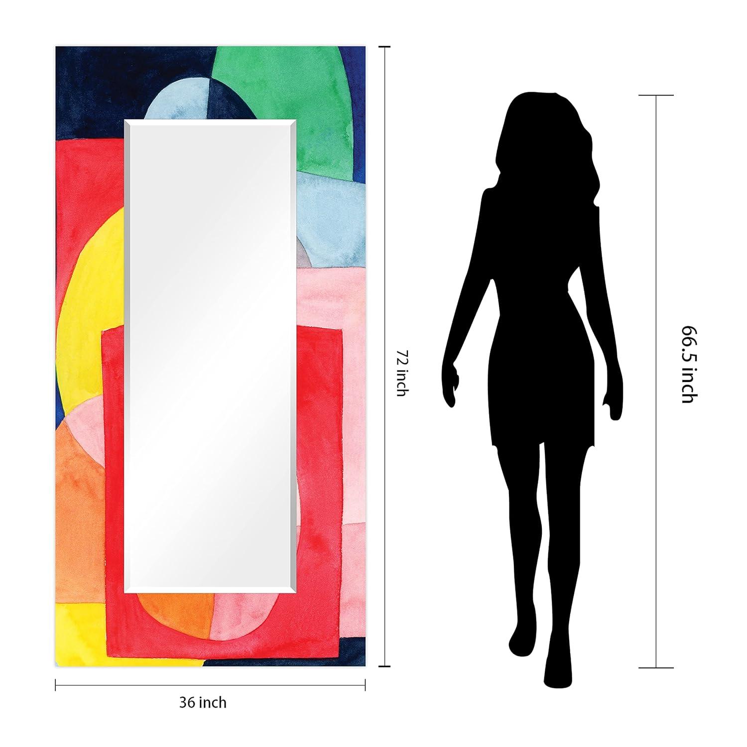 72 in. x 36 in. Launder II Rectangle Framed Printed Tempered Art Glass Beveled Accent Mirror