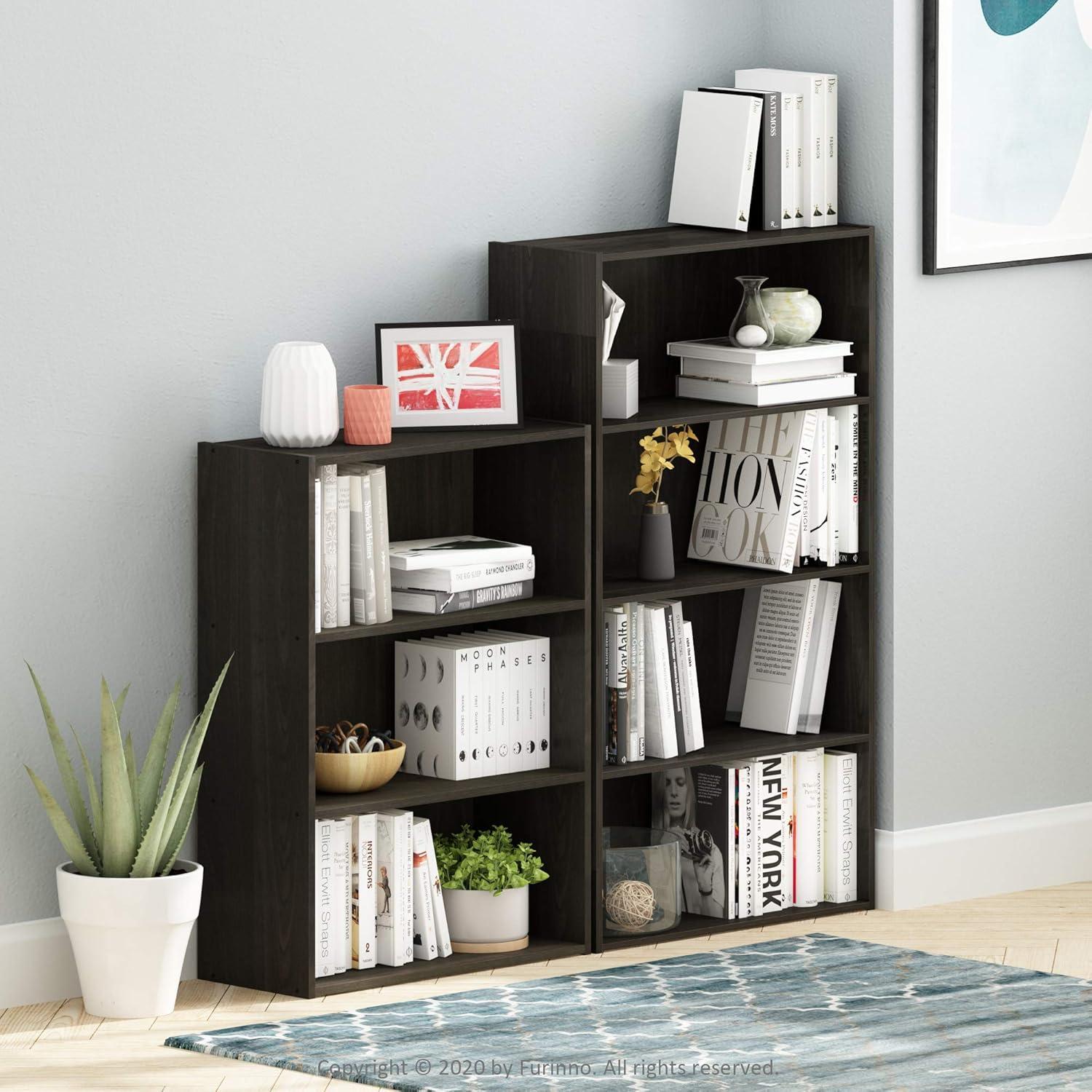 Furinno Easy Assembly 3 Cube Decorative Bookshelf Storage Display Cabinet 3-Tier Multi-functional Open Shelf,Espresso