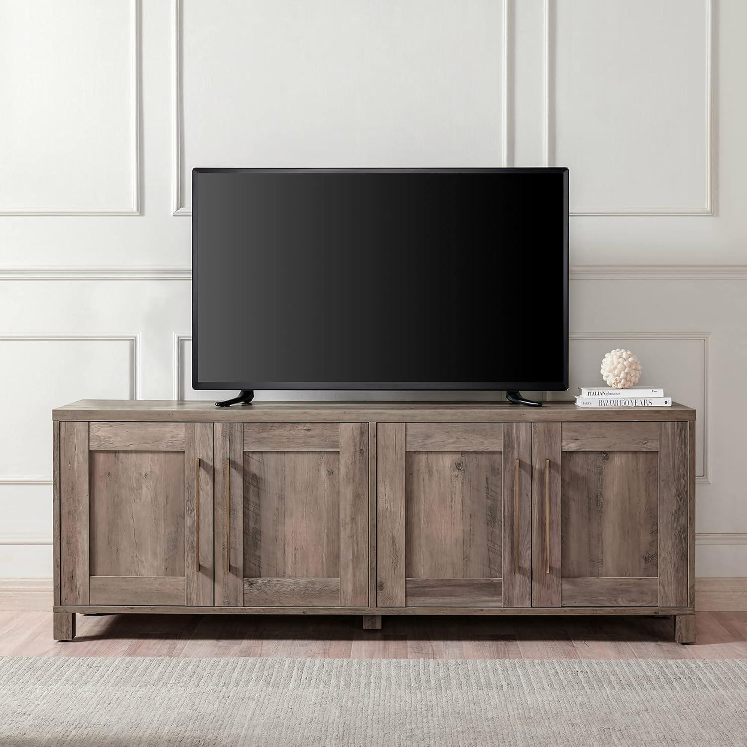 Evelyn&Zoe Chabot Rectangular TV Stand for TV's up to 75", Gray Oak