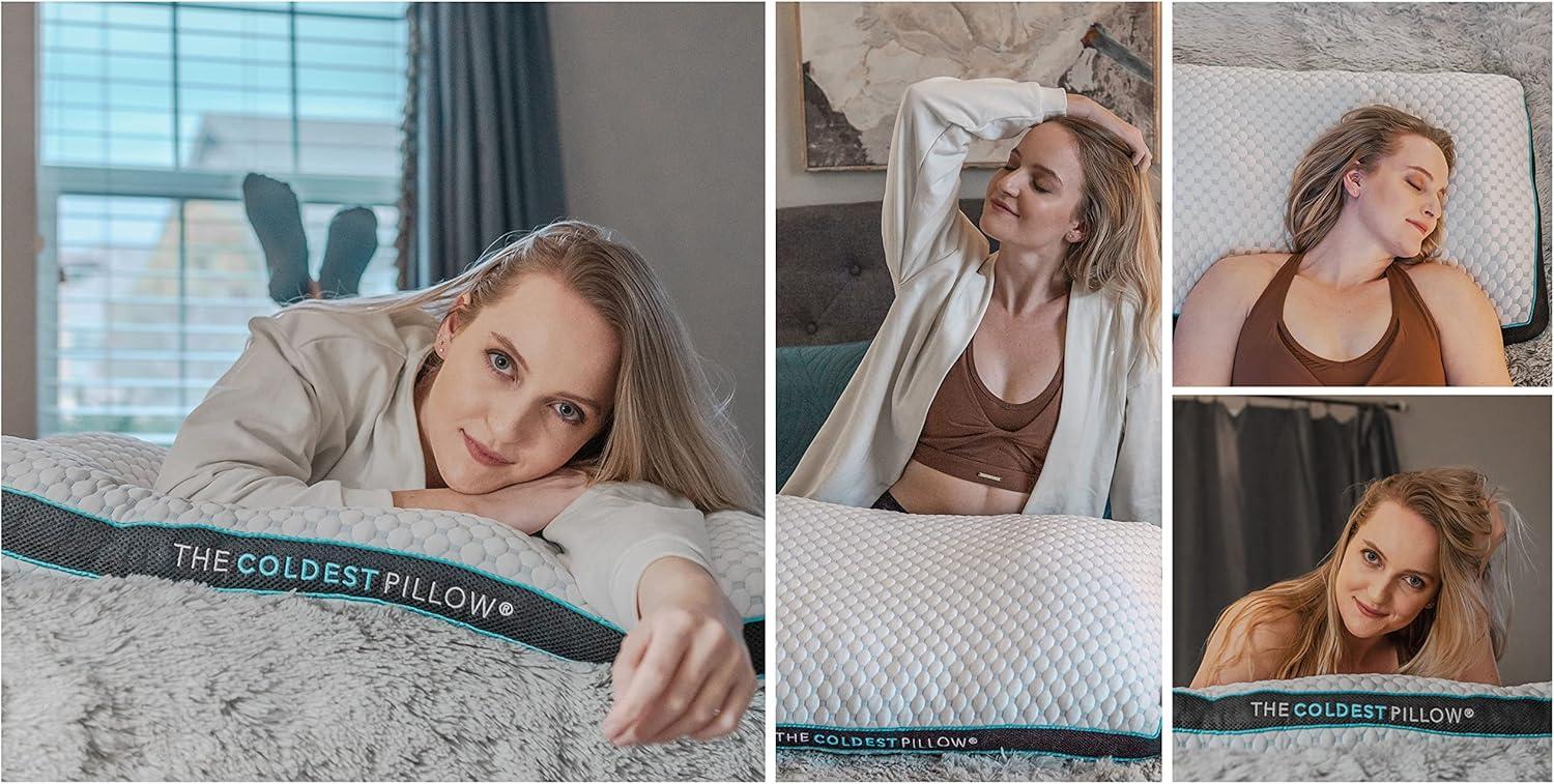 Coldest Pillow Queen - Adjustable Fill Bed Pillow, Best for Breathable Cool Sleep Relief While Sleeping