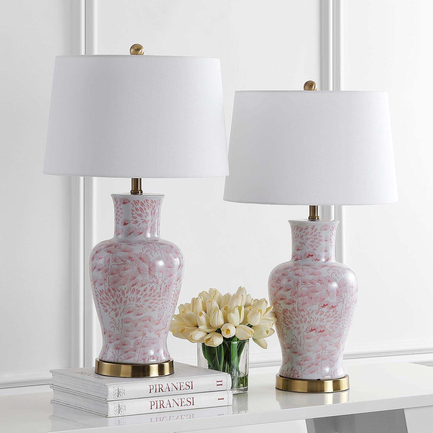 Calli Table Lamp (Set of 2) - 28 Inch Height - TBL4161 - Pink/White - Safavieh