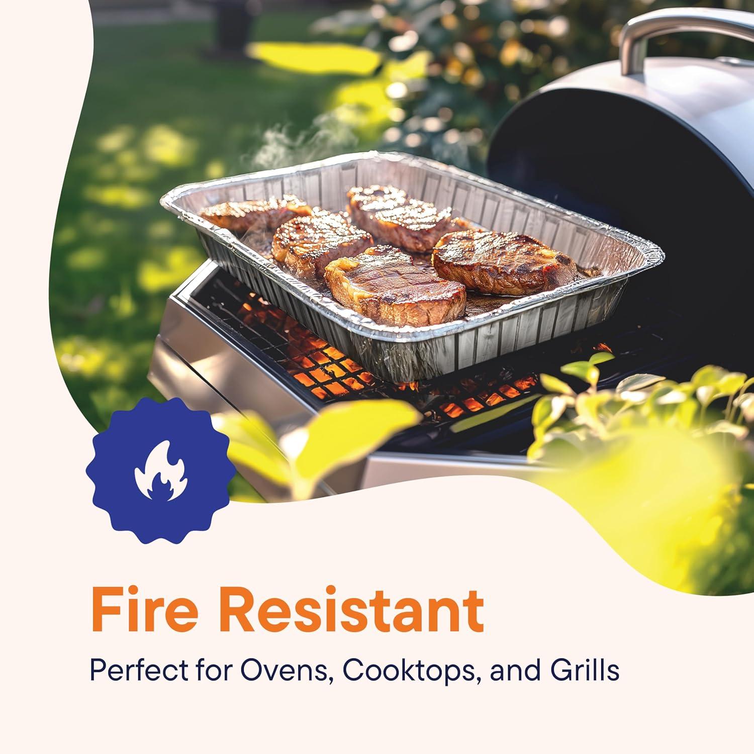 Aluminum Pans 9x13 Disposable Aluminum Foil Pans [30-Pack] Large Baking Pan Trays - Heavy Duty Tin Tray Half Size Chafing Dishes. Food Containers for Roasting, Cooking, Heating or Steam Table