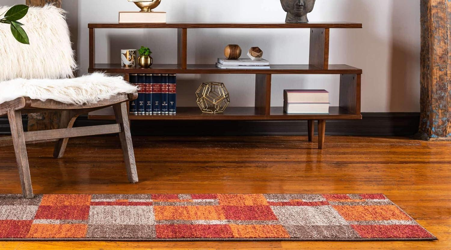 Autumn Multi-Color Abstract Polypropylene Runner Rug