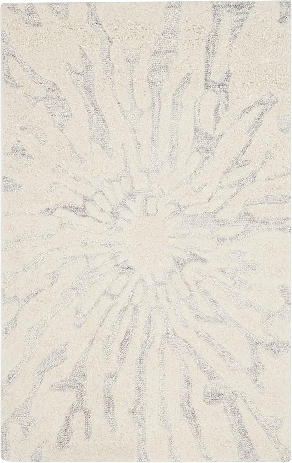 Bella BEL129 Hand Tufted Accent Rug - Silver/Ivory - 2'6"x4' - Safavieh.