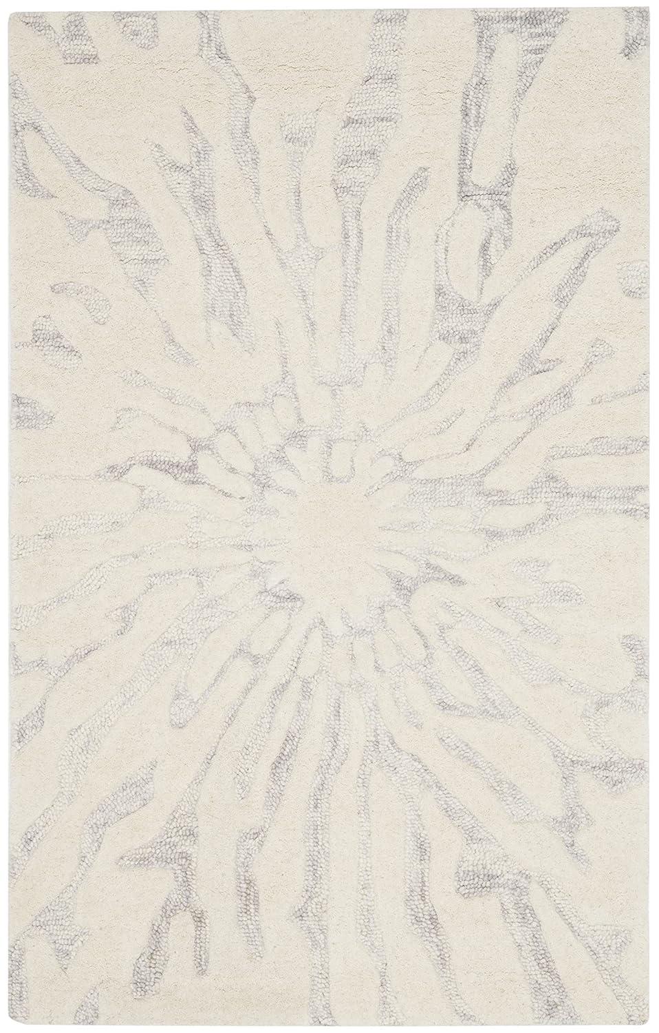 Bella BEL129 Hand Tufted Accent Rug - Silver/Ivory - 2'6"x4' - Safavieh.