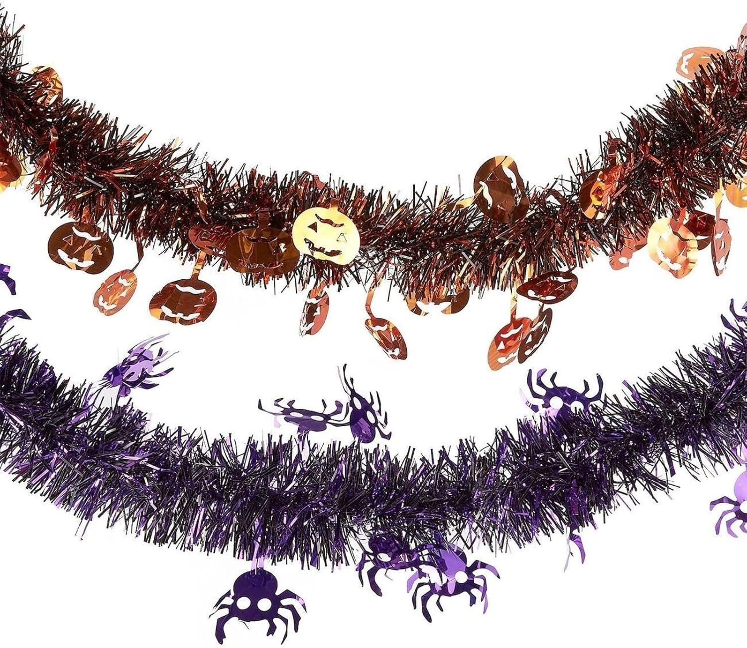 Juvale 5 Pack Halloween Party Garland Decorations, Tinsel with 5 Assorted Design (6.6 Feet)