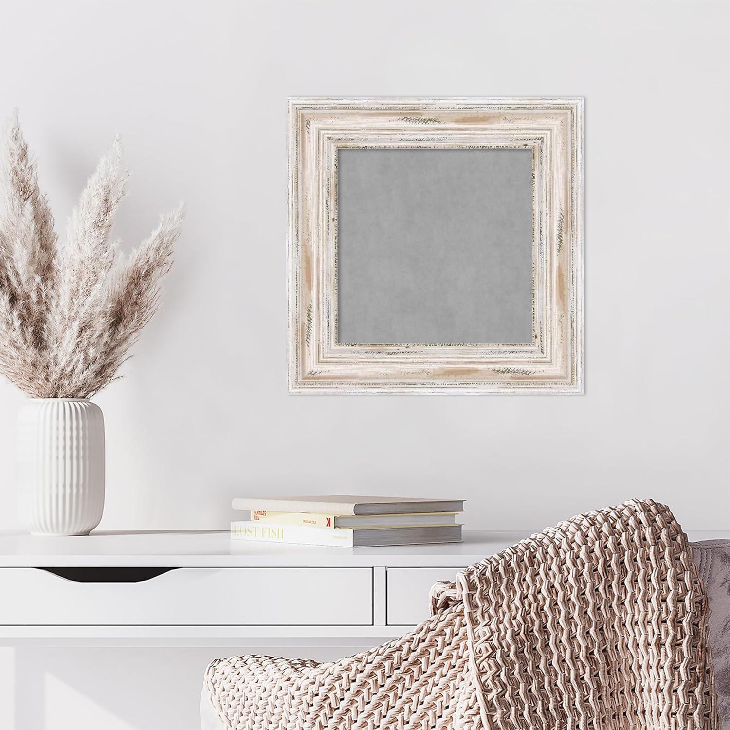 Amanti Art Alexandria White Wash Narrow Framed Magnetic Board 27 x 15 in.