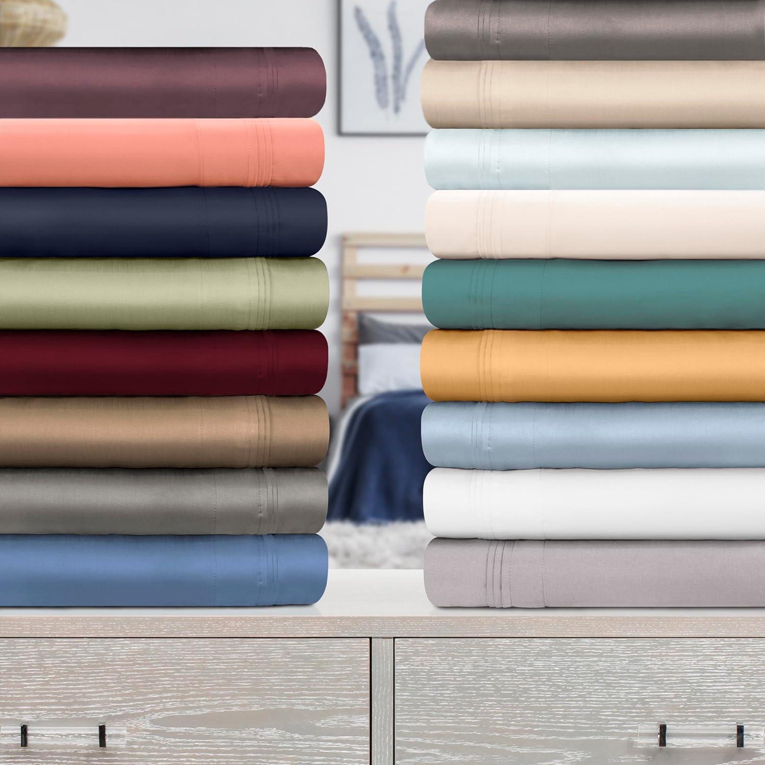 Superior Egyptian Cotton Deep Pocket 1000 TC Sheet Set, King, Platinum