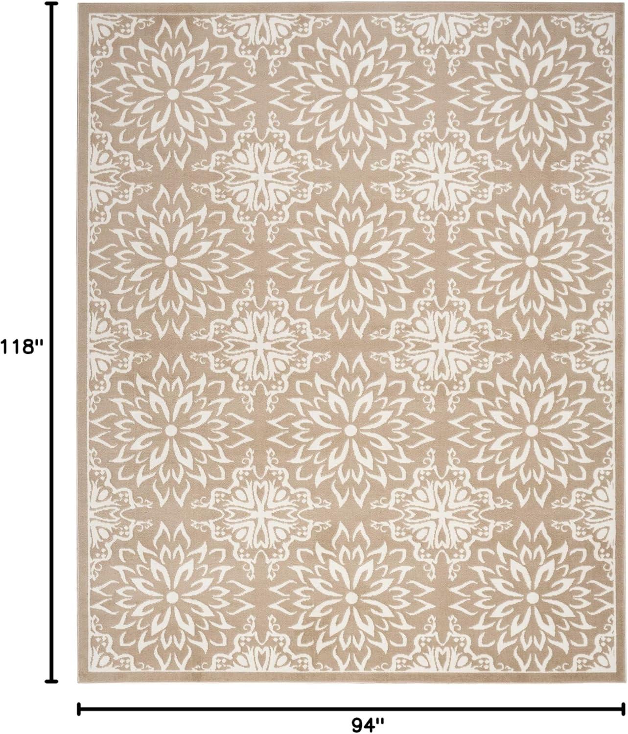 Nourison Jubilant Floral Transitional Indoor Rug Taupe 7'10"x9'10"