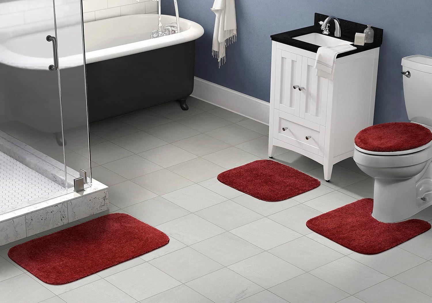 Garland Rug Traditional Bath Rug Set, 4-Piece, Chili Pepper Red