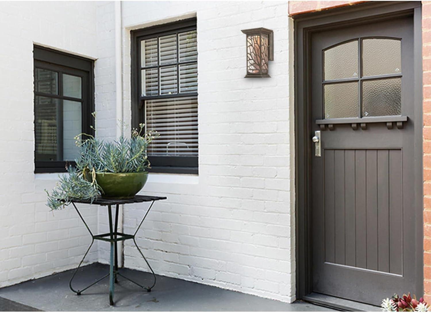 Victorian Bronze LED Outdoor Wall Lantern with Seeded Glass