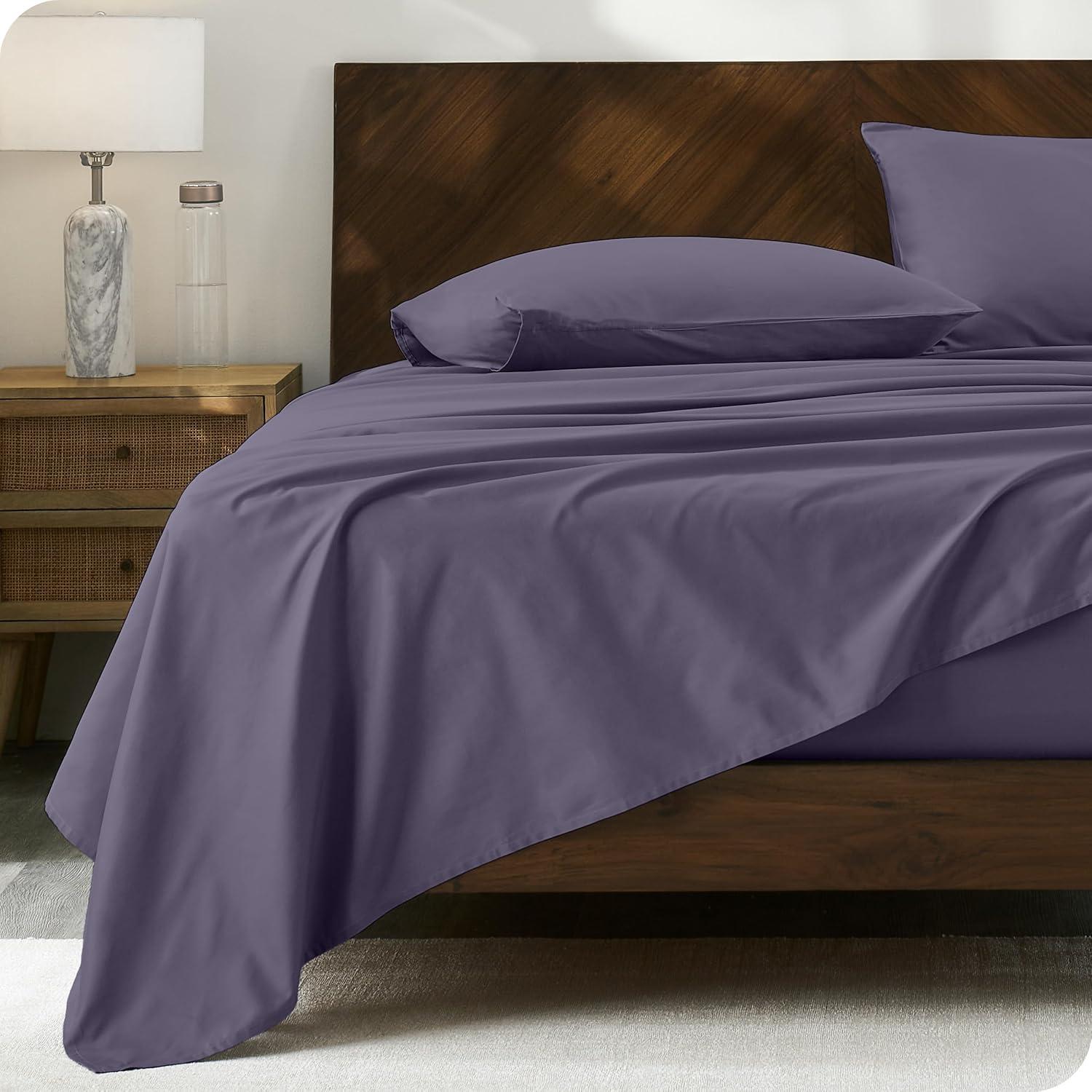 Dusty Purple Organic Cotton Percale Twin XL Sheet Set