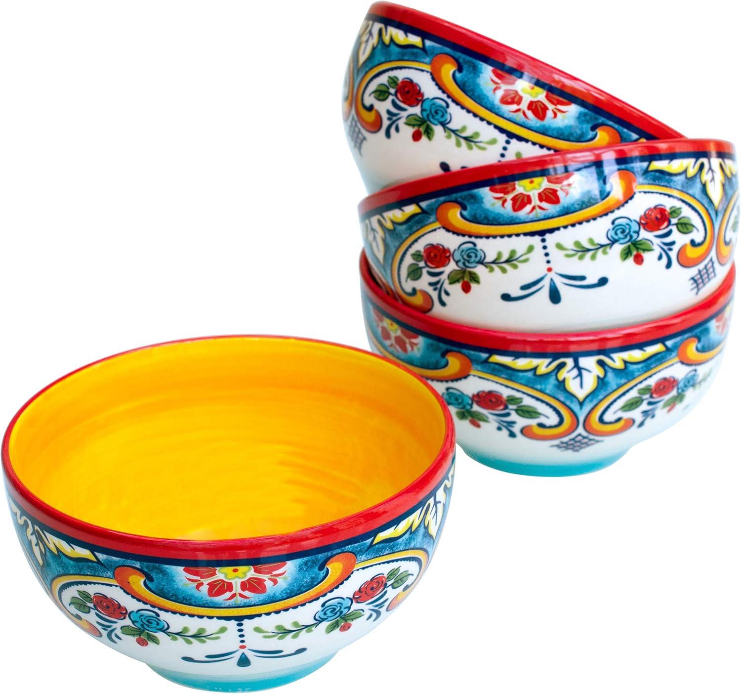 Euro Ceramica Zanzibar Cereal Bowl Set (Set of 4)