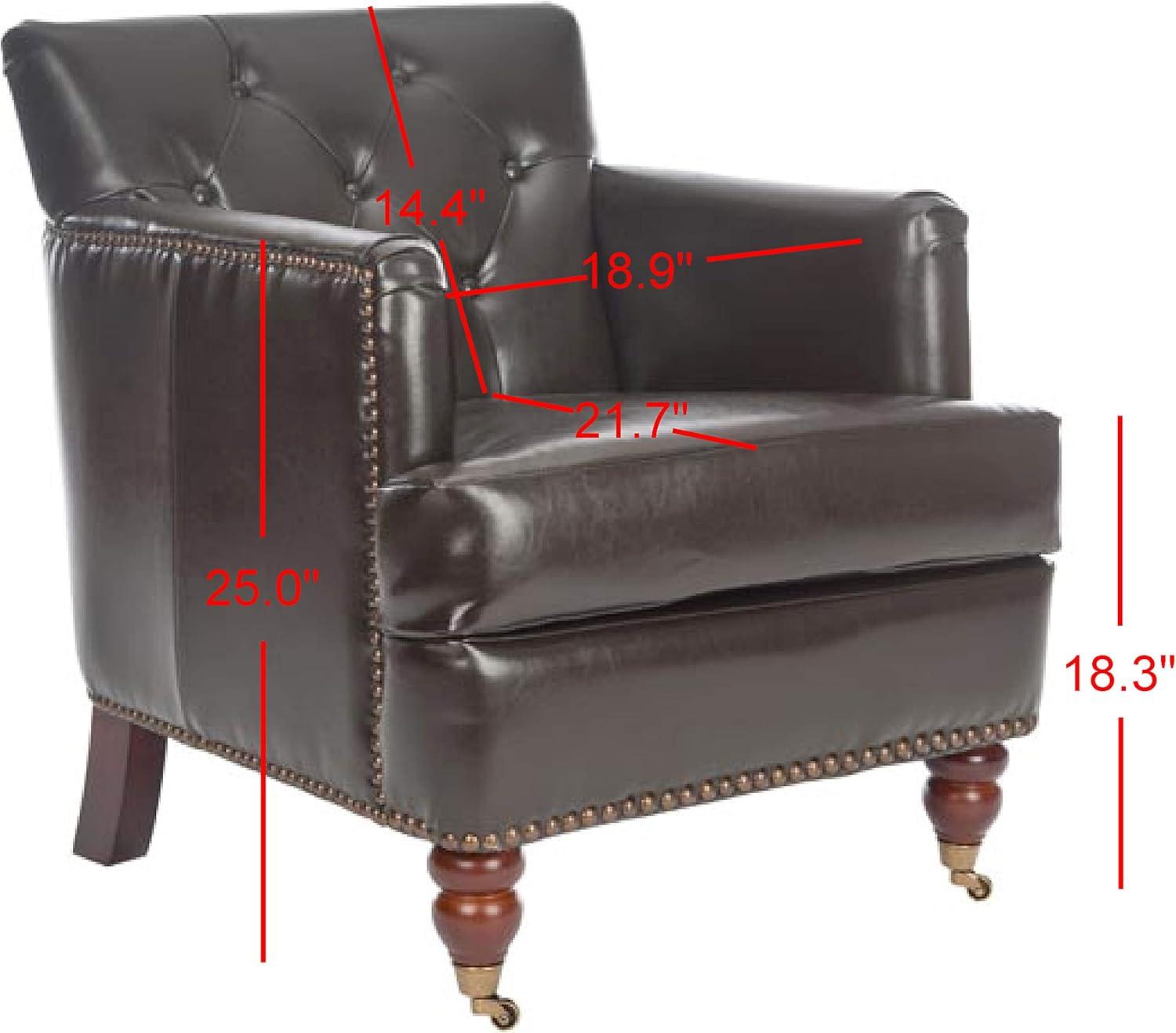 Colin Chair - HUD8212 - Brown/Leather - Safavieh