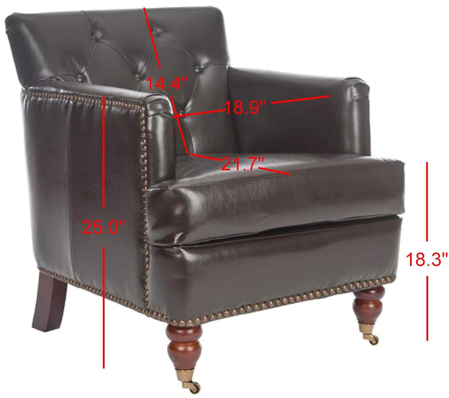 Colin Chair - HUD8212 - Brown/Leather - Safavieh