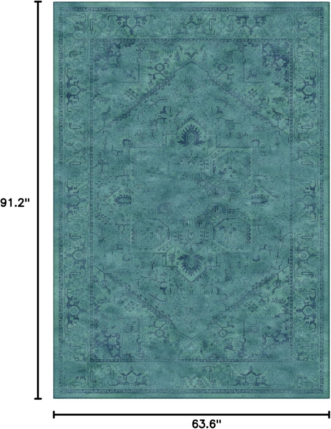 Vintage VTG114 Power Loomed Indoor Skid-Resistant Area Rug - Turquoise - 5'3"x7'6" - Safavieh