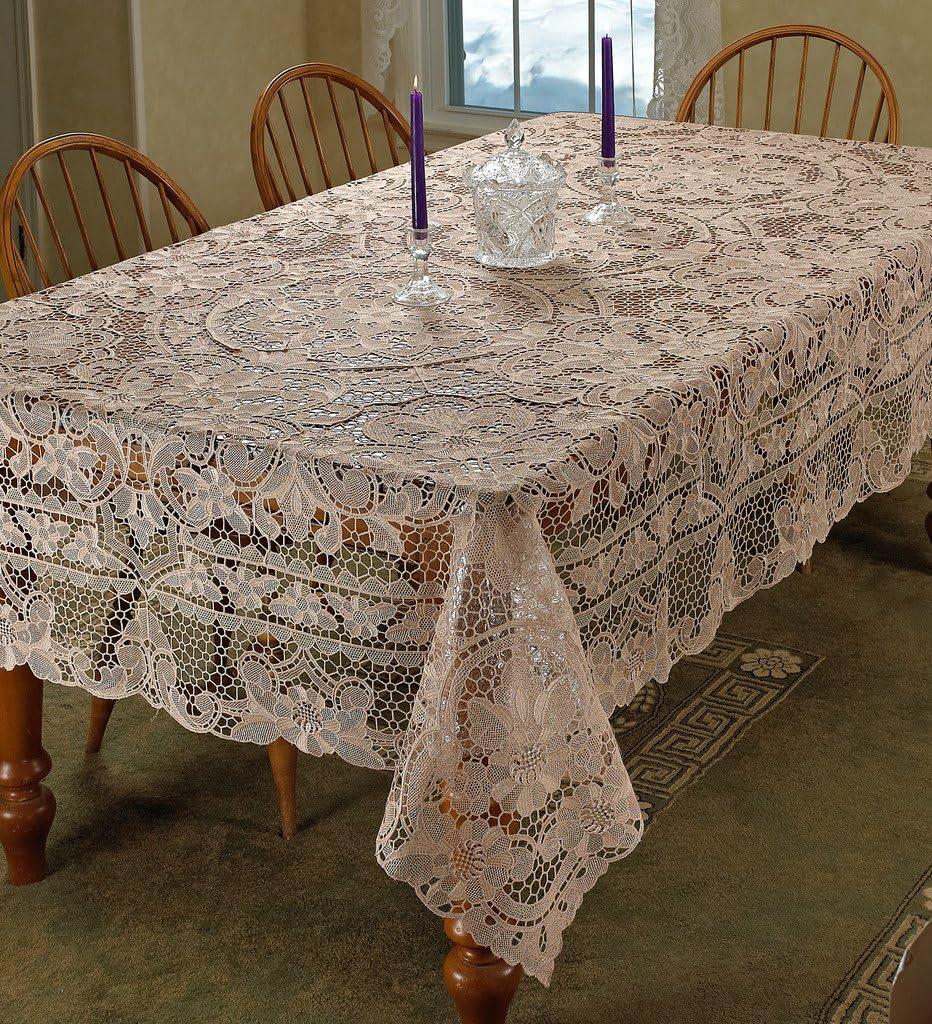Violet Linen Crystal Lace Tablecloth