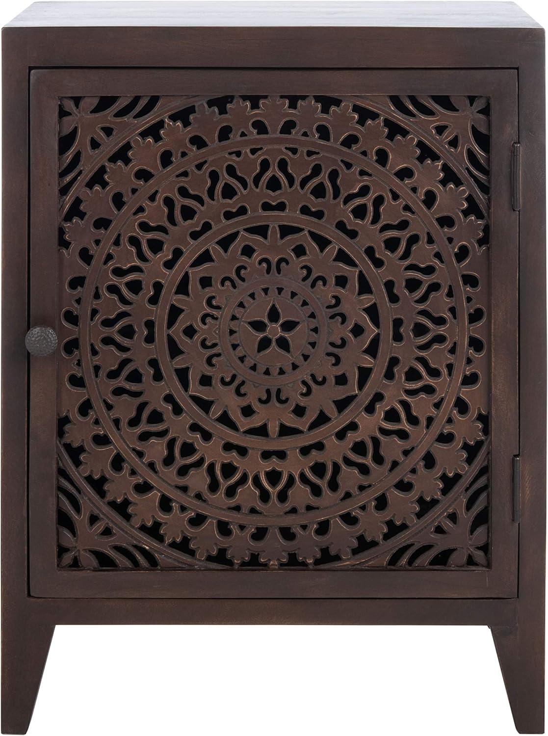 Thea 1 Door Carved Nightstand  - Safavieh