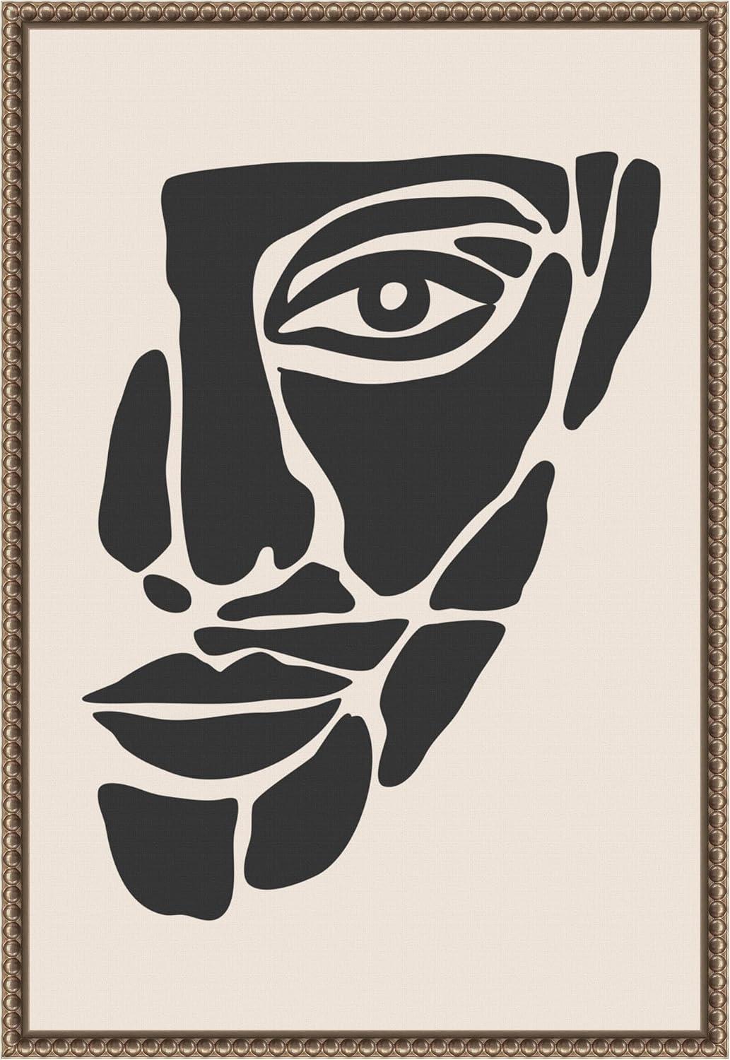 Amanti Art Abstract Face Series #2 by Jay Stanley Canvas Wall Art Print Framed 16 x 23-in.