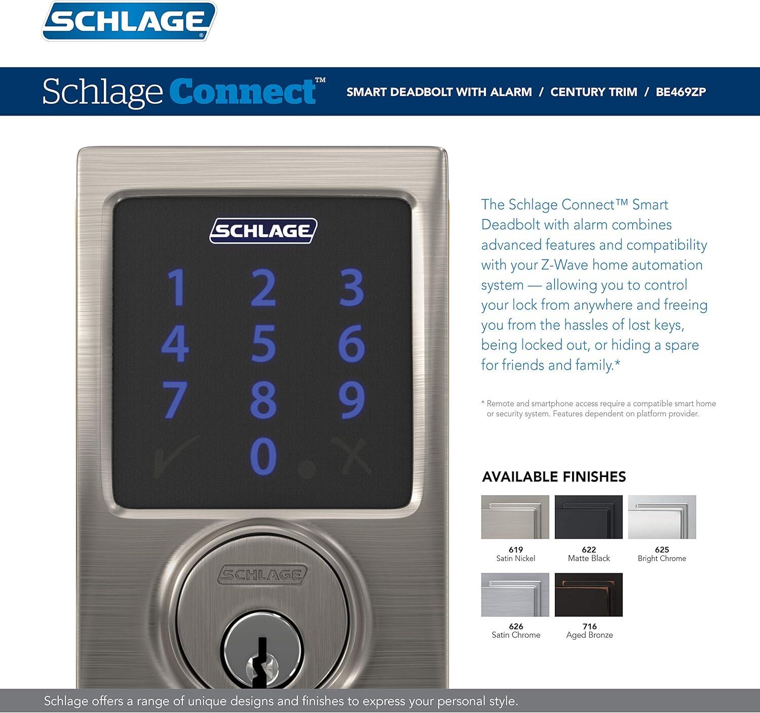 Bright Chrome Smart Electronic Deadbolt with Touchscreen Keypad