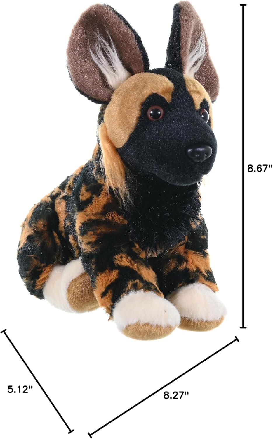 Wild Republic African Wild Dog Plush Toy, 8 Inches