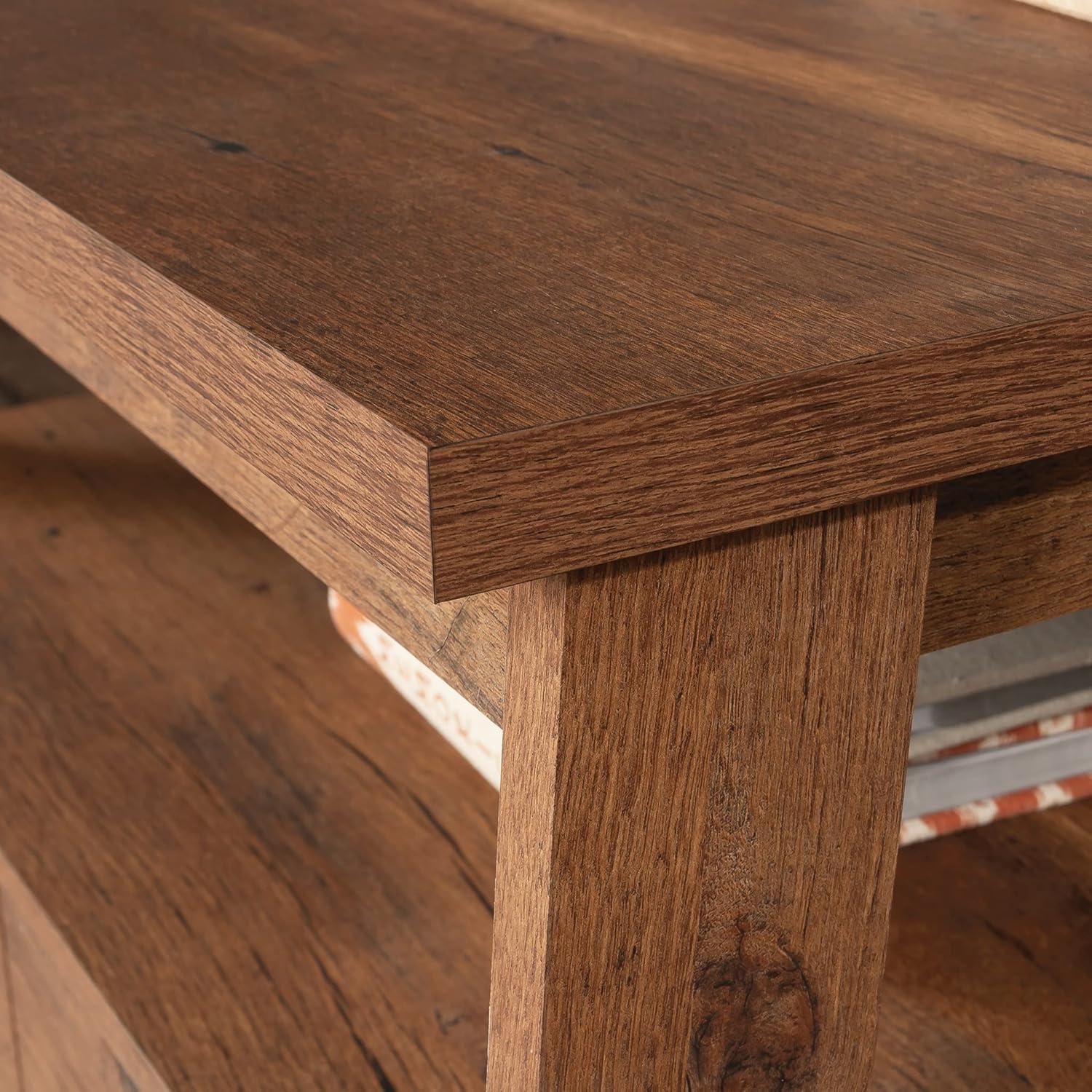 Vintage Oak Lateral File Cabinet with Open Shelf