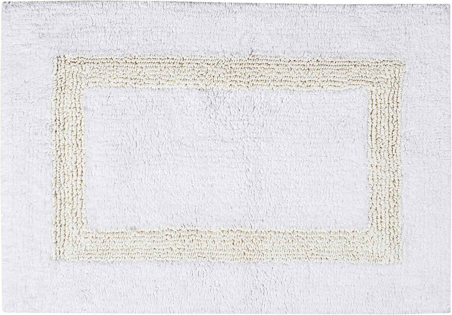Better Trends Hotel 100% Cotton 17" x 24" Bath Rug - White/Ivory