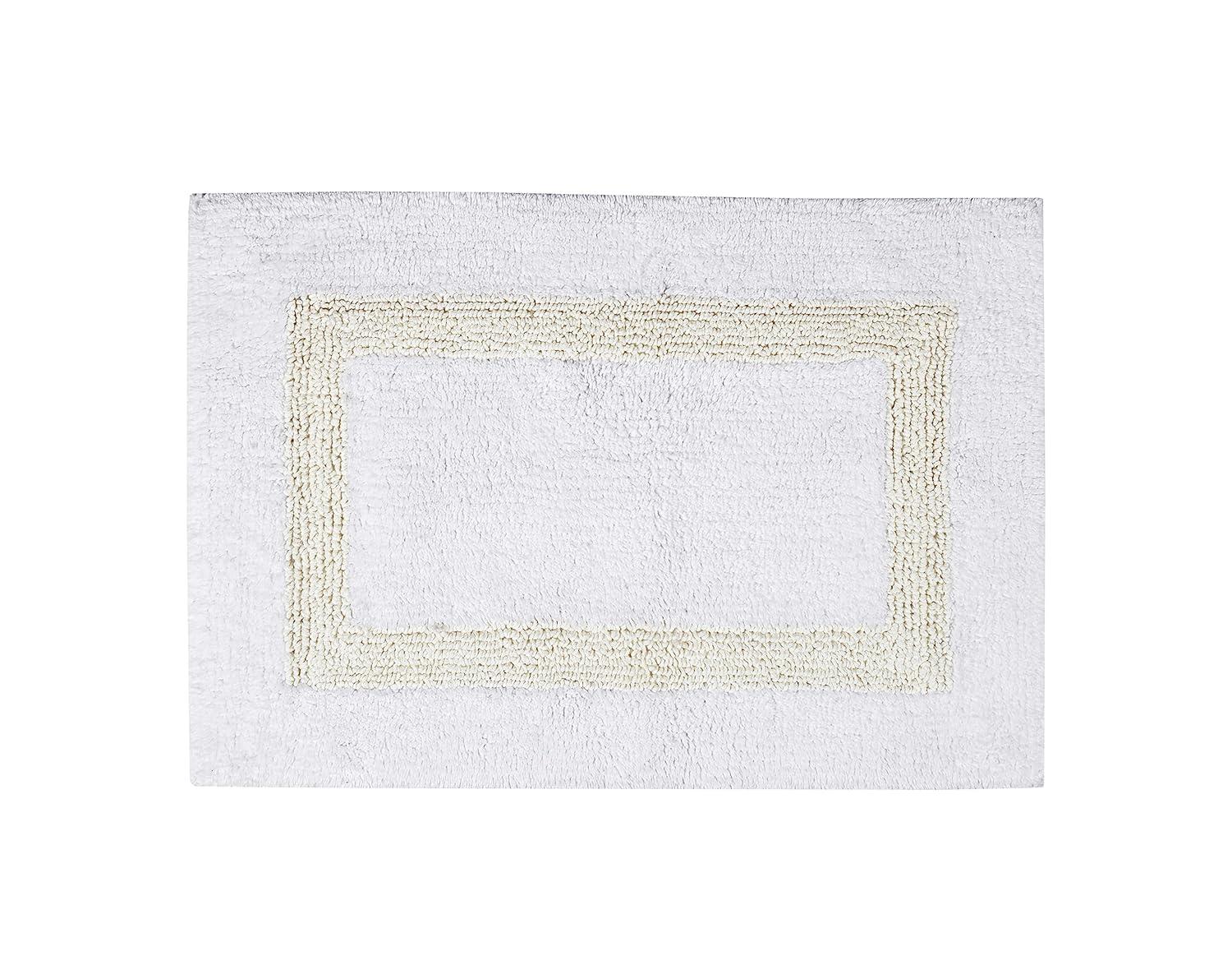 Better Trends Hotel 100% Cotton 17" x 24" Bath Rug - White/Ivory