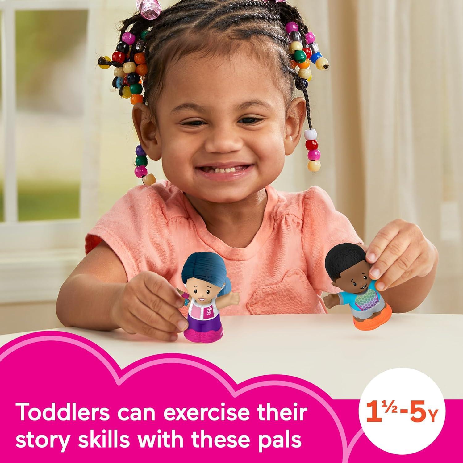 Little People Barbie Toy Set, 2 Wellness-Themed Character Figures, Toddler Toy