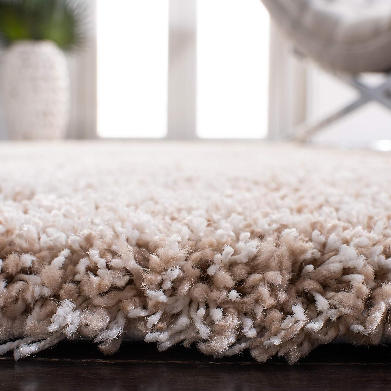 Shag SG151 Power Loomed Indoor Area Rug - Beige - 6'7"x9'6" - Safavieh.